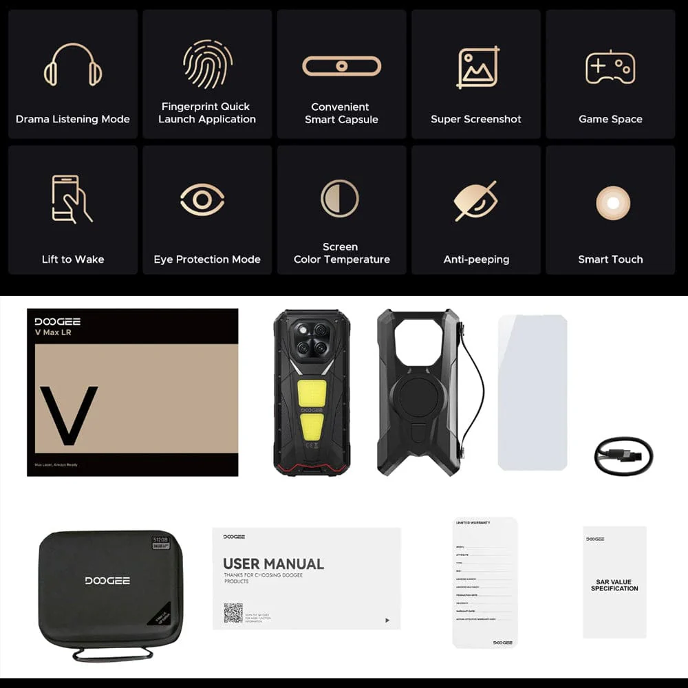 Doogee V Max LR 5G Rugged VIP Edition | Laser Measure | 16GB+512GB | 20500mAh | 200MP Samsung Camera - Image 13