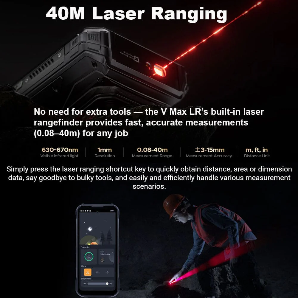 Doogee V Max LR 5G Rugged VIP Edition | Laser Measure | 16GB+512GB | 20500mAh | 200MP Samsung Camera - Image 3