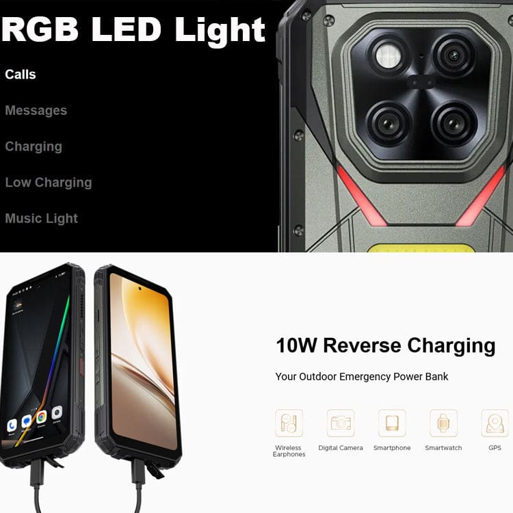 Doogee V Max LR 5G Rugged VIP Edition | Laser Measure | 16GB+512GB | 20500mAh | 200MP Samsung Camera - Image 7