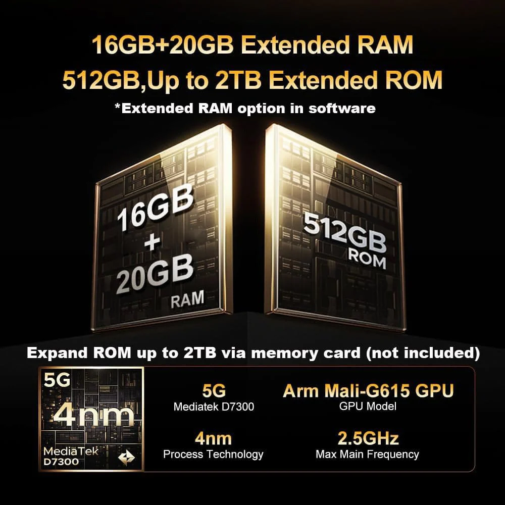Doogee V Max LR 5G Rugged VIP Edition | Laser Measure | 16GB+512GB | 20500mAh | 200MP Samsung Camera - Image 8