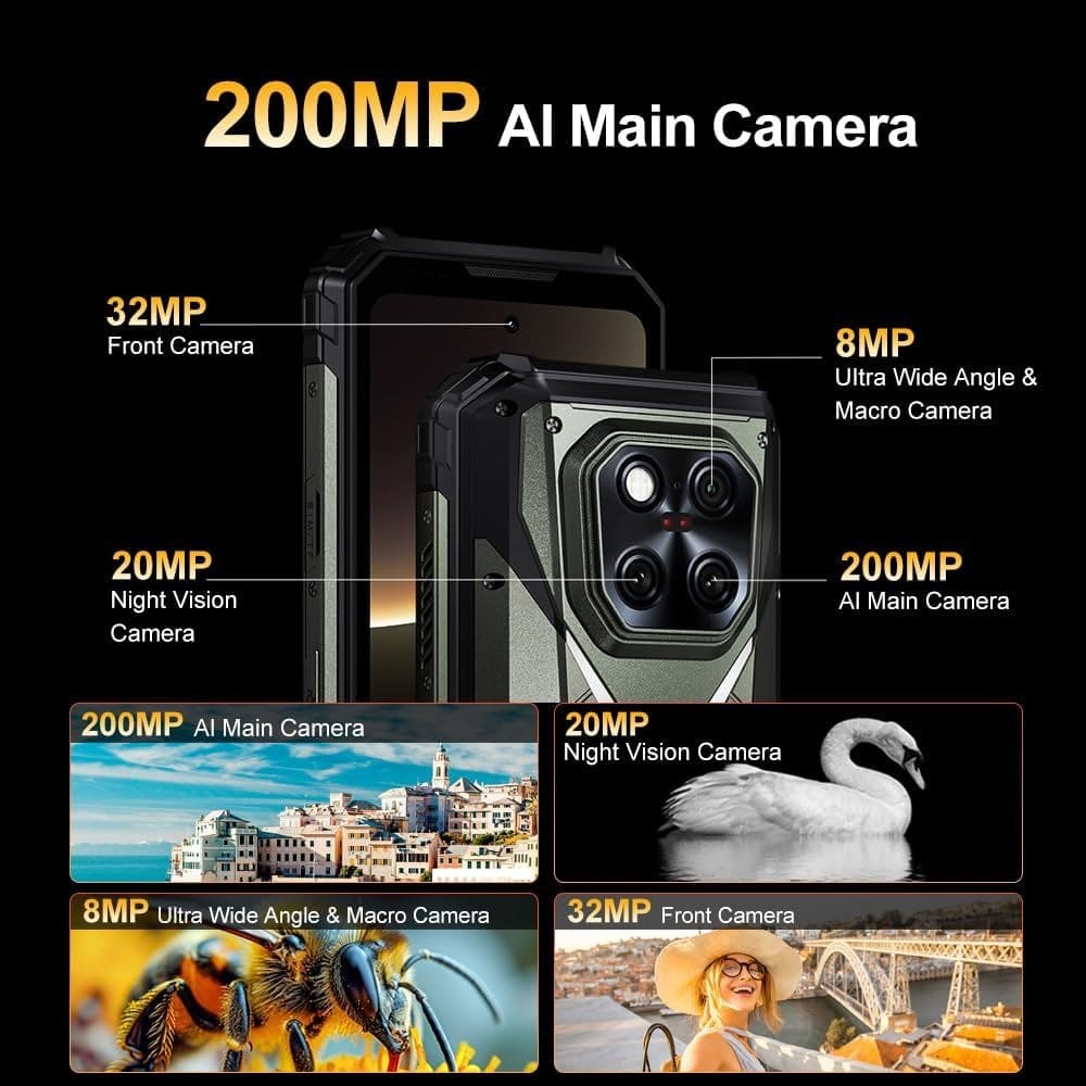 Doogee V Max LR 5G Rugged VIP Edition | Laser Measure | 16GB+512GB | 20500mAh | 200MP Samsung Camera - Image 9