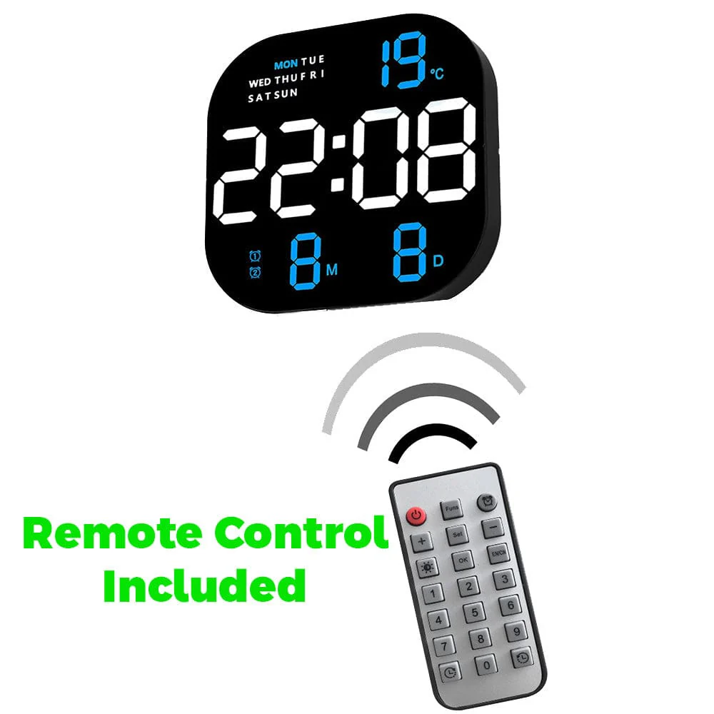 10" Large LED Digital Clock | Wall Mounted & Desk Timepiece with Alarm, Calendar & Temperature Display - Image 6