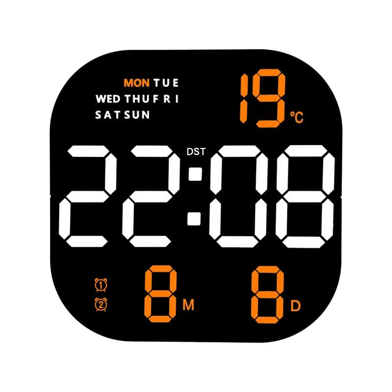 10" Large LED Digital Clock | Wall Mounted & Desk Timepiece with Alarm, Calendar & Temperature Display - Image 9
