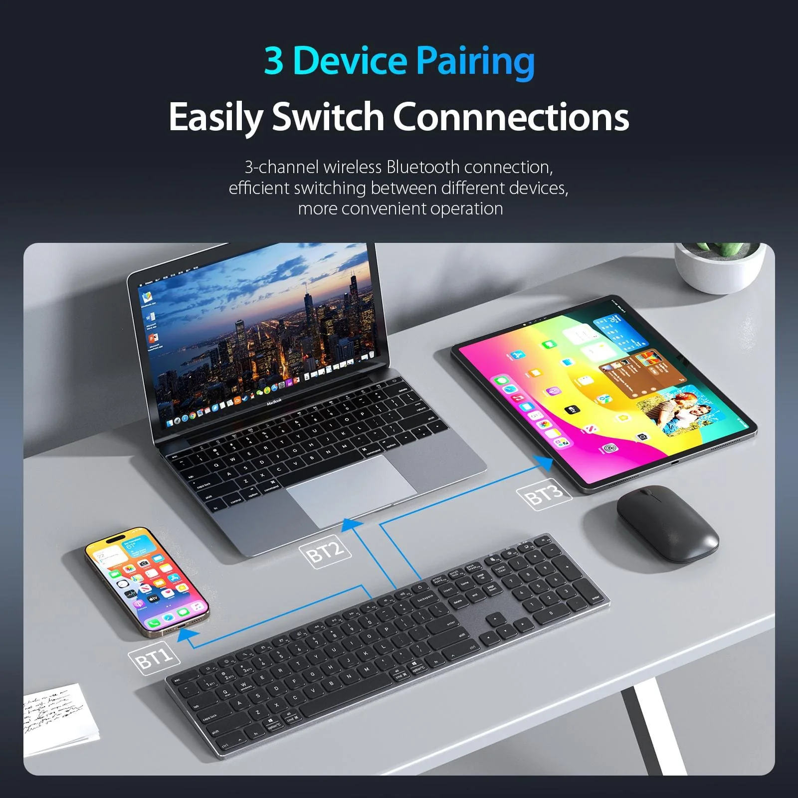 Dux Ducis LK Series Universal Wireless Keyboard with Numpad | Rechargeable - Image 5