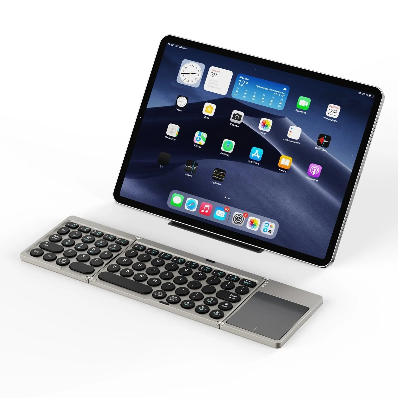 DUX DUCIS OK Flip Series Tri-fold Wireless Keyboard with Touchpad and Stand