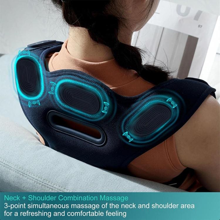 Electric Shoulder & Neck Massage Belt with Back Correction – Navy Blue - Image 4