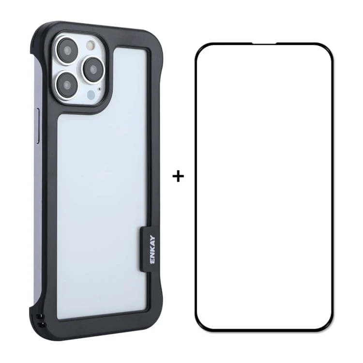 Apple iPhone 13 PRO MAX Enkay Shockproof Frameless Protective Cover plus Glass Screen Protector - Image 2