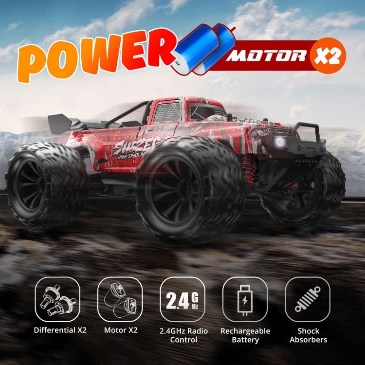 Enoze Dual Motor Bigfoot RC Truck, LEDs, Max 40km/h, Proportional Control, RTR - Image 14