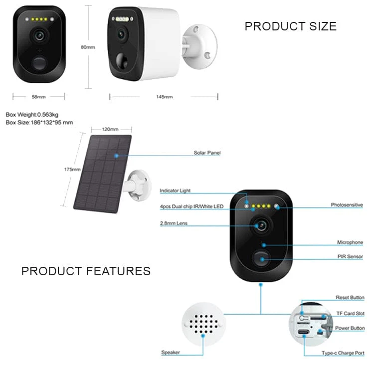 ESCAM QF370 WiFi 3MP Solar Powered Battery Outdoor Security Camera, App Control - Image 10