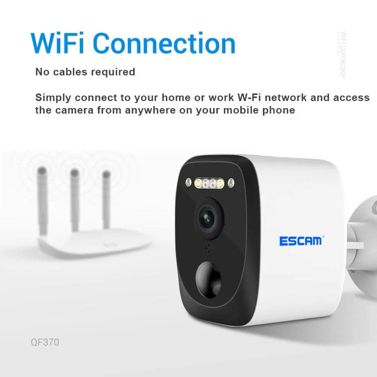 ESCAM QF370 WiFi 3MP Solar Powered Battery Outdoor Security Camera, App Control - Image 3