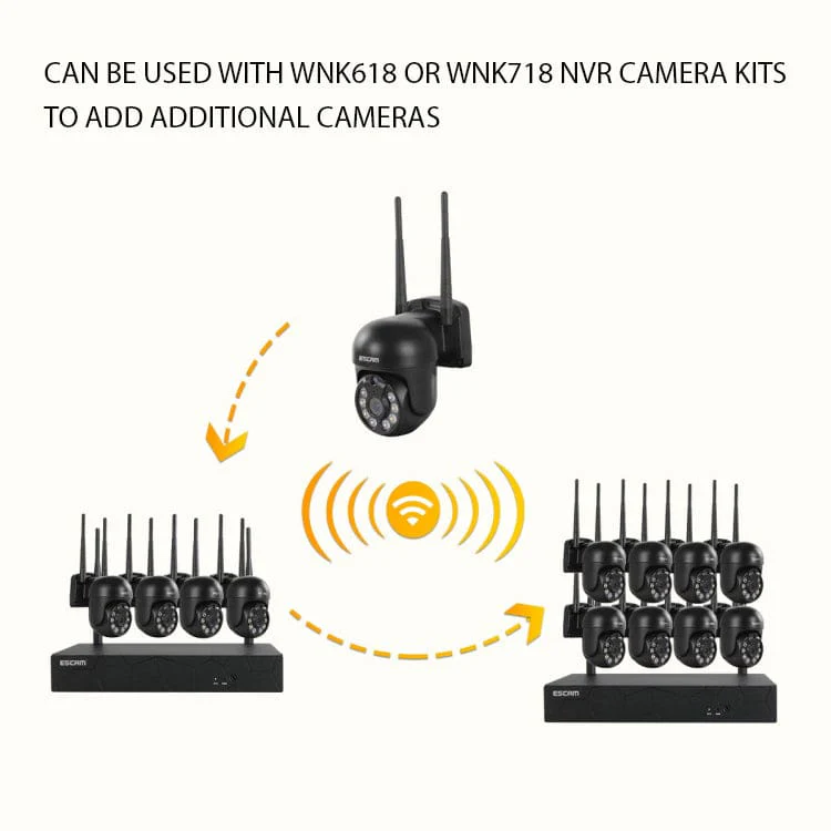 ESCAM WNK610 WiFi 3MP 1080p Pan/Tilt Security Camera, App Control, LED Spotlights - Image 12