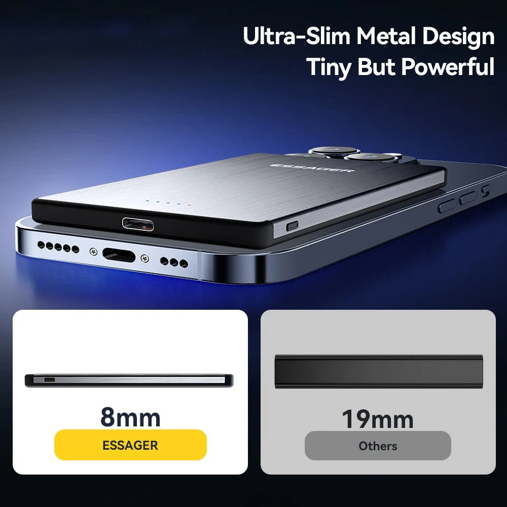 Essager YD52 5000mAh Ultra-Slim Magnetic Wireless Charging Battery Pack - Image 5