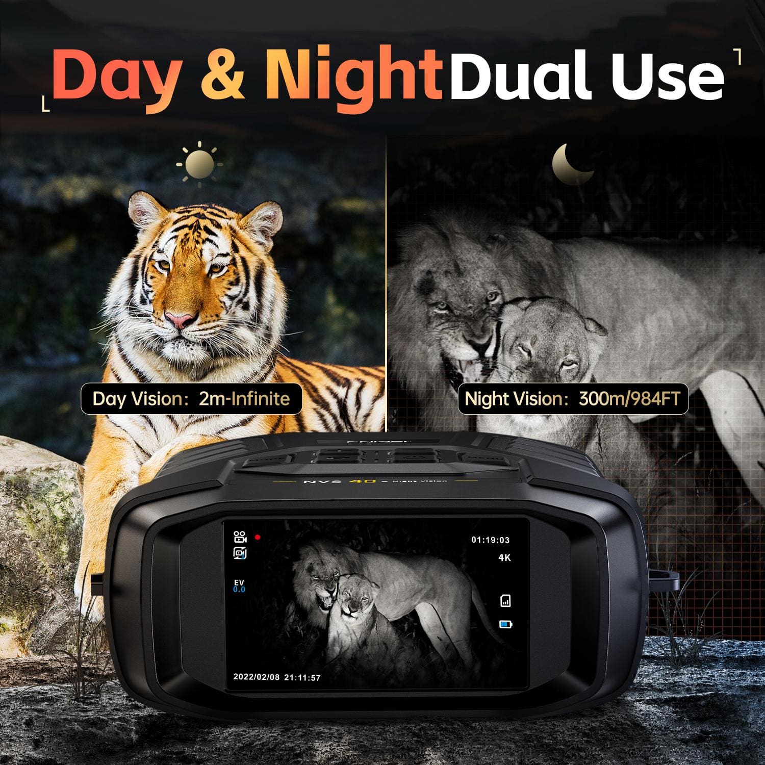 FNIRSI NVS-40 Portable 4K Night Vision Binoculars | Infrared Night Vision - Image 5