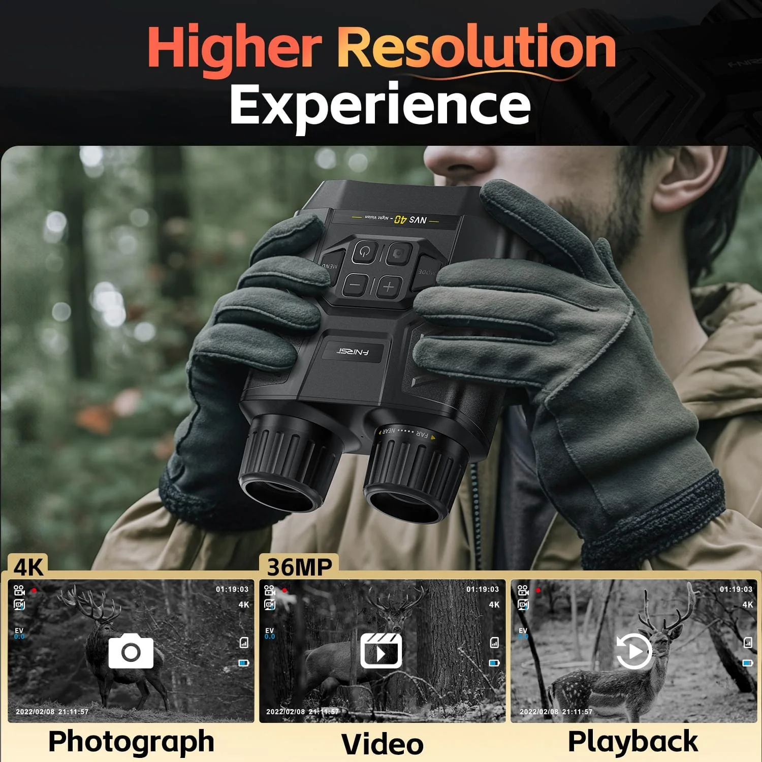 FNIRSI NVS-40 Portable 4K Night Vision Binoculars | Infrared Night Vision - Image 8