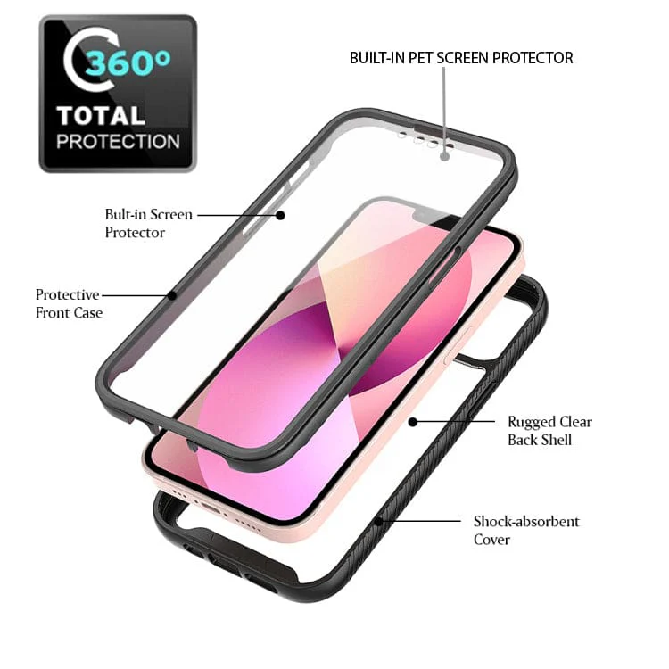 Apple iPhone 13 Full Enclosure Protective Cover with Built-In Screen Protector - Image 2