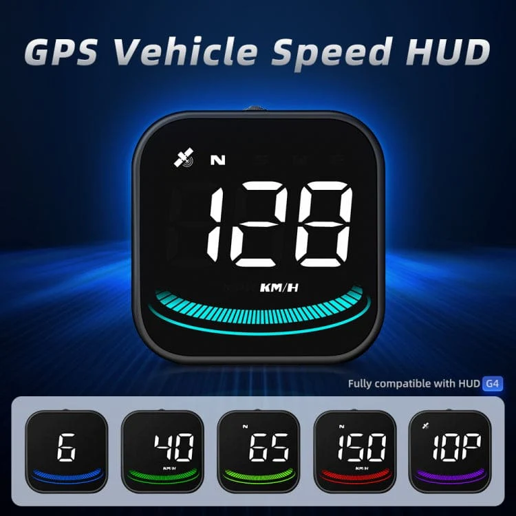 G4 GPS Speedometer HUD, Ambient Light Speed Alert, Compact 52mm LED display - Image 4