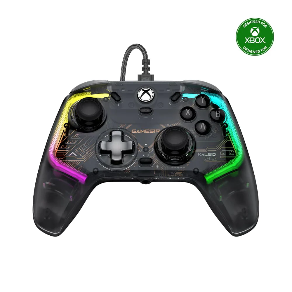 GameSir Kaleid Officially Licensed XBOX Wired Game Controller, Customizable RGB Transparent Case