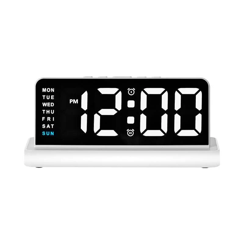 GH9020 Large Display LED Digital Alarm Clock and Mirror Desktop Clock with Night Light
