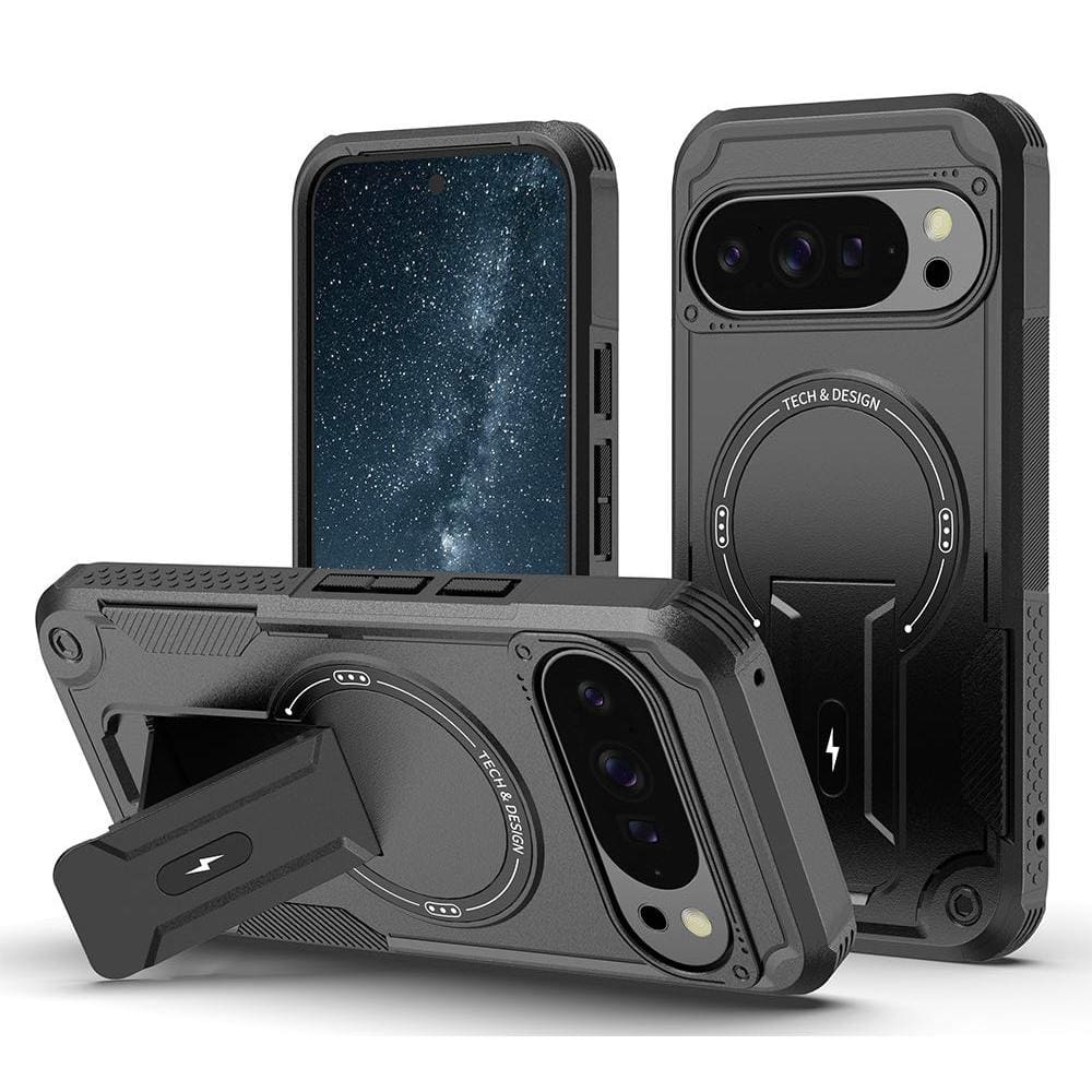 Google Pixel 9 / 9 Pro /  10  / 10 Pro Armor Mag Ring Cover with Kickstand - Image 9