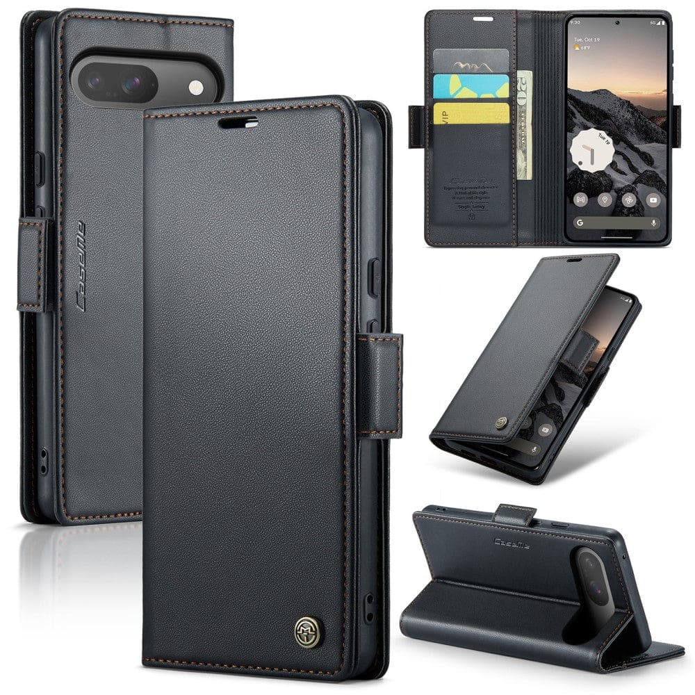 Google Pixel 9 / 9 Pro / 10 / 10 Pro CaseMe 023 Wallet Flip Cover with Magnetic Closing, Card Slots - Image 12