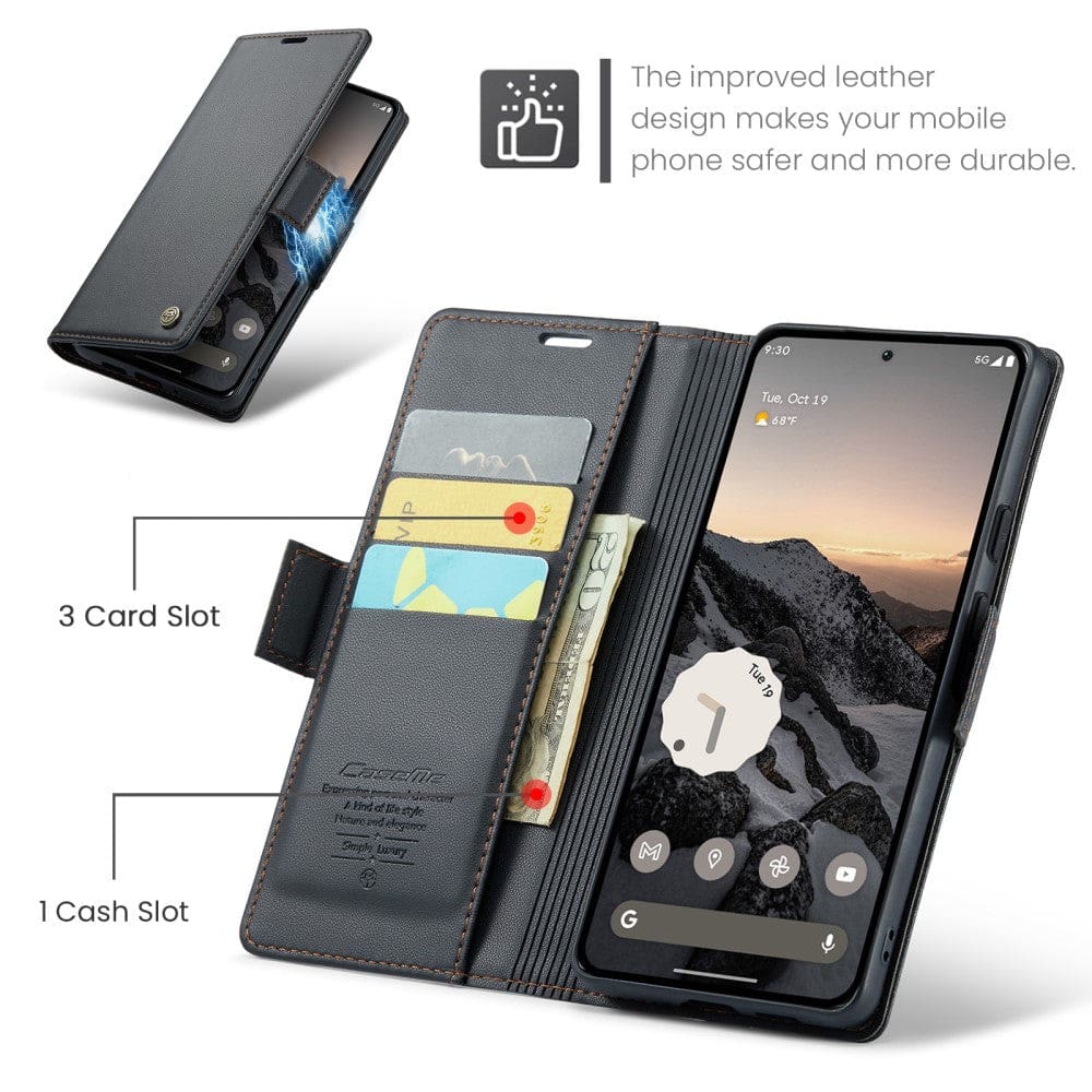 Google Pixel 9 / 9 Pro / 10 / 10 Pro CaseMe 023 Wallet Flip Cover with Magnetic Closing, Card Slots - Image 6
