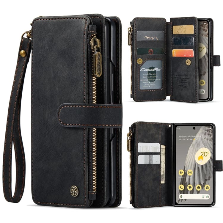 Google Pixel Fold CaseMe C30 Multifunction Wallet, Zip Pocket, 7 Card Slots
