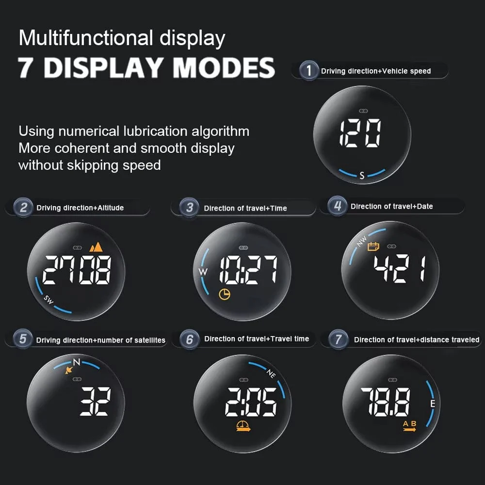 Universal Digital GPS Speedometer | HUD Display for Cars & Boats - Image 9