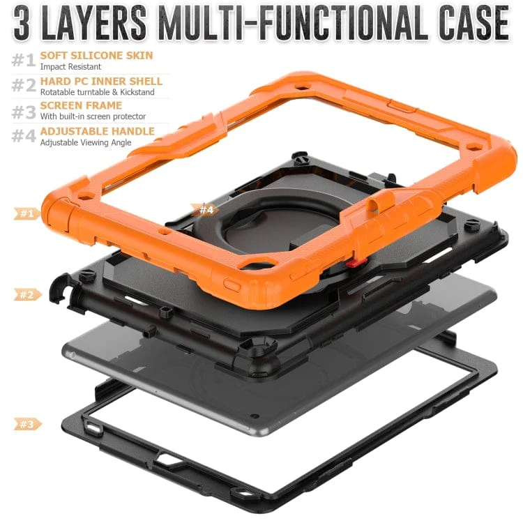 Apple iPad 10.2 (19/20/21) Rugged Tablet Cover with Screen Protector, Stand/Handle/Strap - Image 6