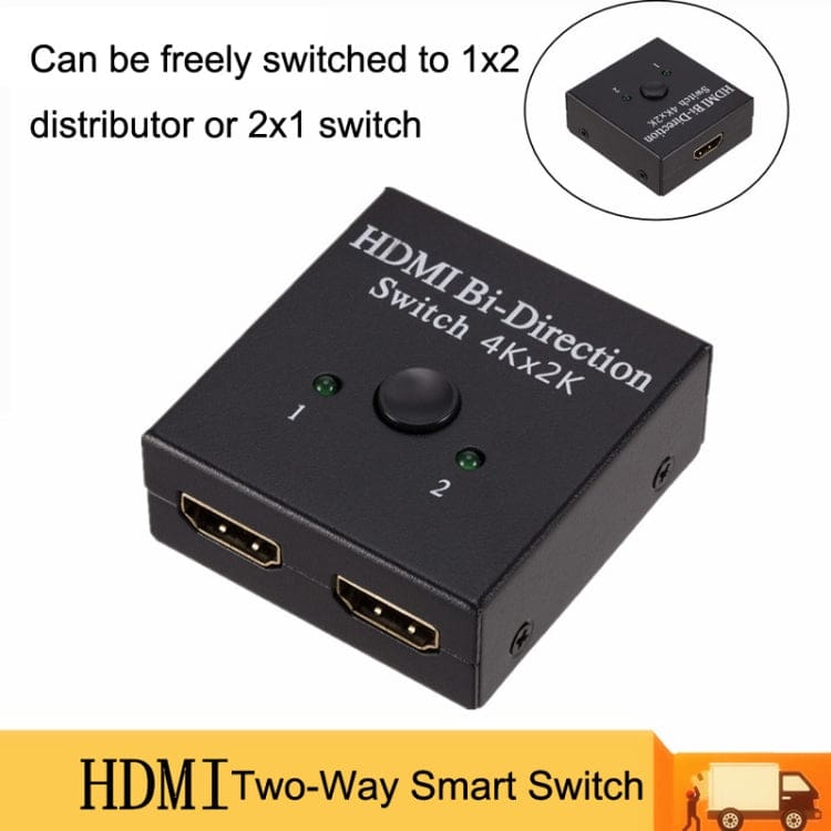 HDMI Dual Bi-Directional Switch, 2 into 1 switch or 1 into 2 splitter - Image 3