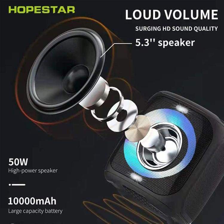 Hopestar Party 100 50W Big Bluetooth Speaker Cube, 10000mAh Battery/Power Bank, TWS, Big LED Light - Image 3