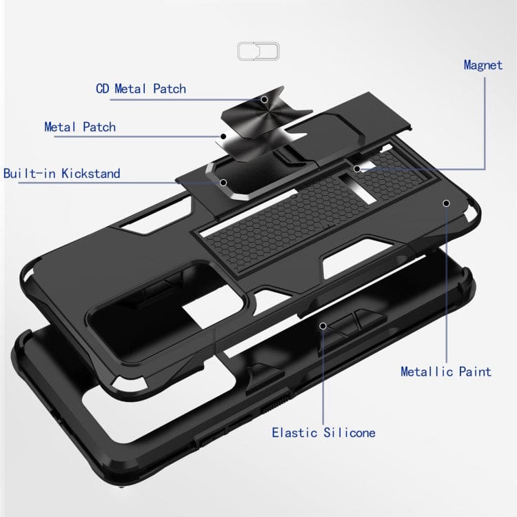 Huawei P40 - Shockproof Protective Case with Metal Patch / Stand - Image 5