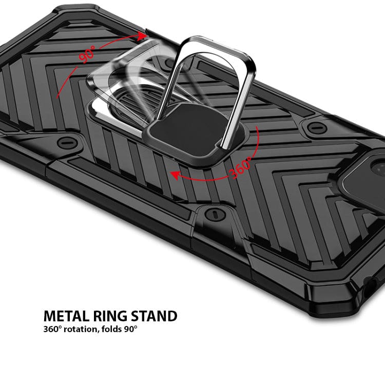 Huawei Y5P - Arrow Pattern Rugged Protective Cover with Metal Ring/Stand - Image 3