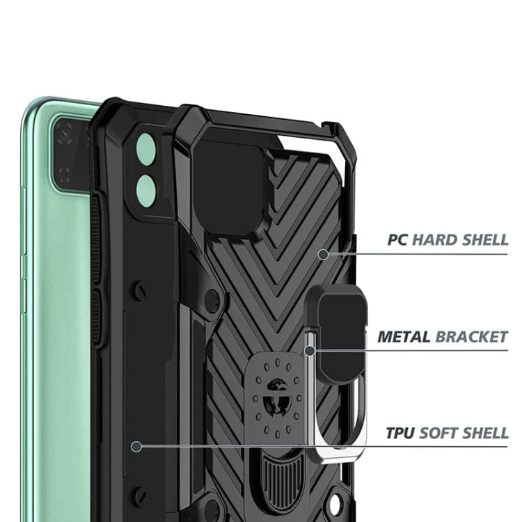 Huawei Y5P - Arrow Pattern Rugged Protective Cover with Metal Ring/Stand - Image 6