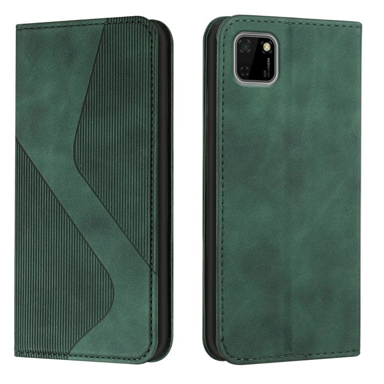Huawei Y5P - Flip Front Phone Cover/Wallet with Card Slots, Leather Line Texture