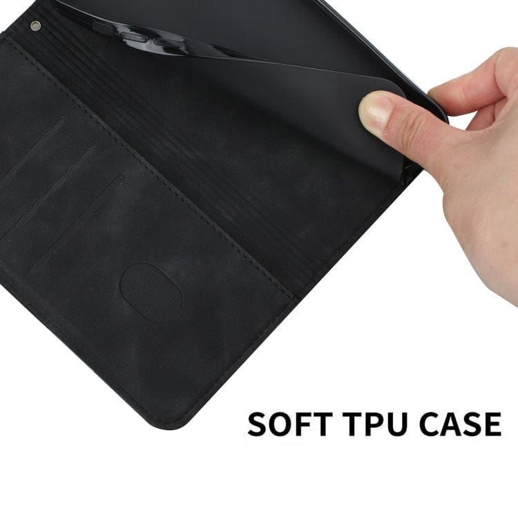 Huawei Y5P - Flip Front Phone Cover/Wallet with Card Slots, Leather Line Texture - Image 4