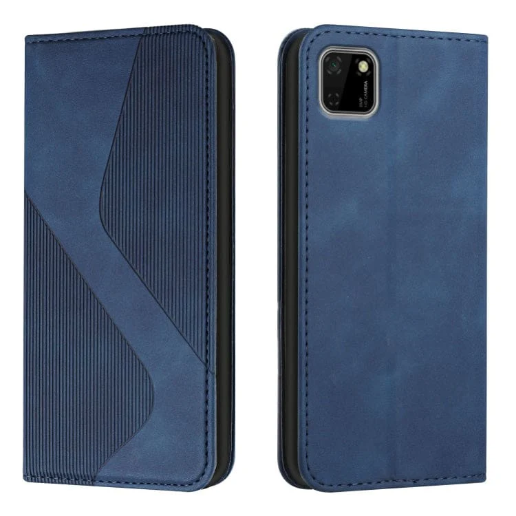 Huawei Y5P - Flip Front Phone Cover/Wallet with Card Slots, Leather Line Texture - Image 7