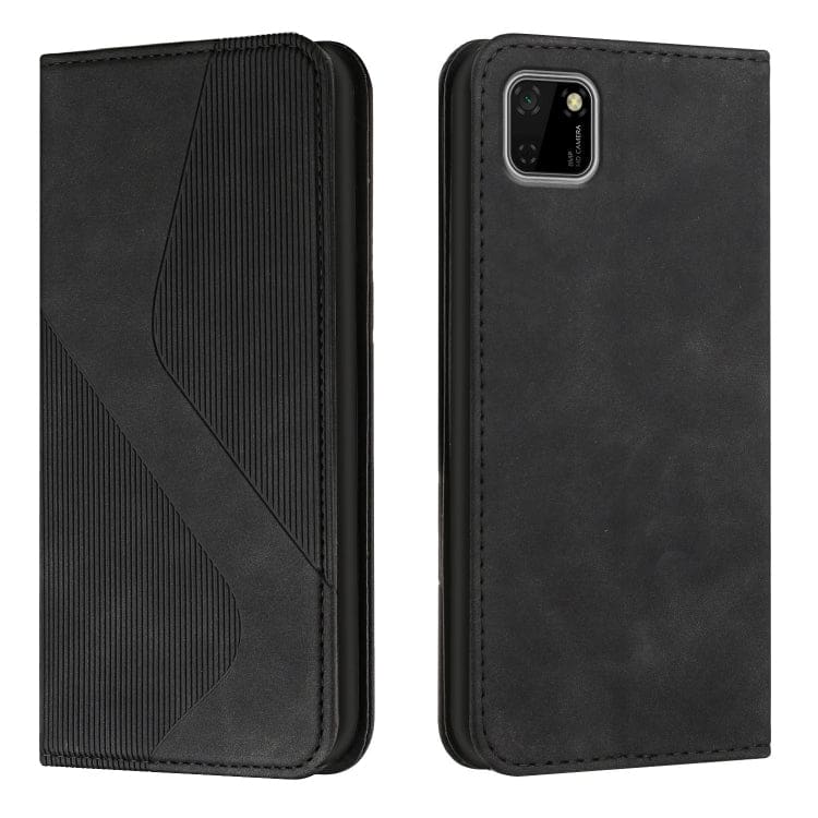 Huawei Y5P - Flip Front Phone Cover/Wallet with Card Slots, Leather Line Texture - Image 8
