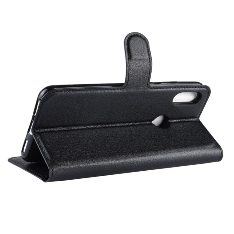 Huawei Y6 2019 - Phone Wallet with Flip Front, Card Slots, Leather Texture - Image 2
