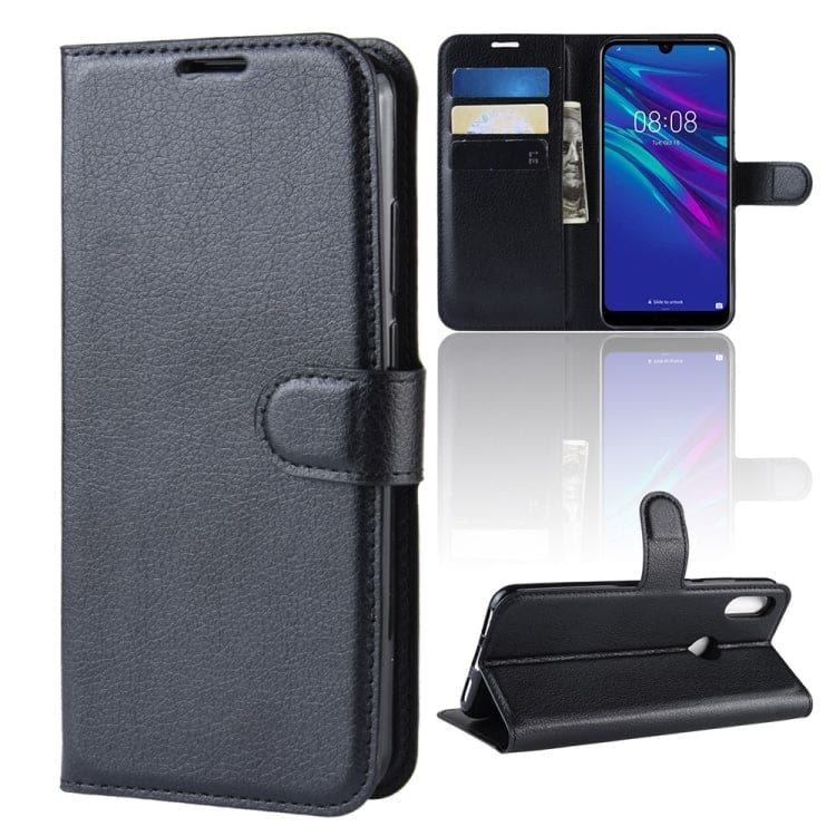 Huawei Y6 2019 - Phone Wallet with Flip Front, Card Slots, Leather Texture - Image 6