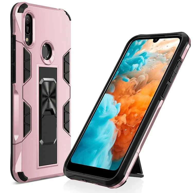 Huawei Y6 2019 / Y6 Prime 2019 - Shockproof Protective Case with Metal Patch / Stand - Image 7