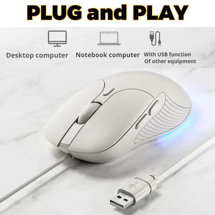 inphic B2 Wired USB 7200 DPI Optical Mouse, 5 Buttons, Scroll Wheel, LED - Image 5