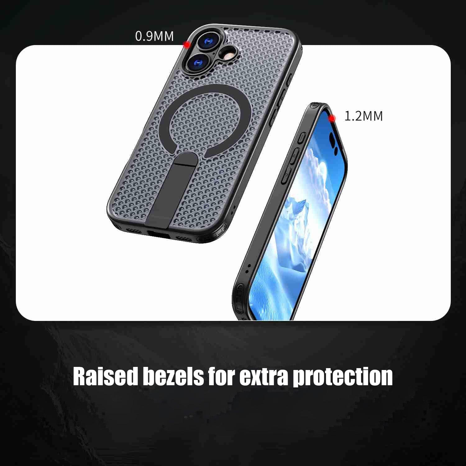 iPhone 17 Kalebol Honeycomb Cooling MagSafe Holder Case With Stand - Image 7