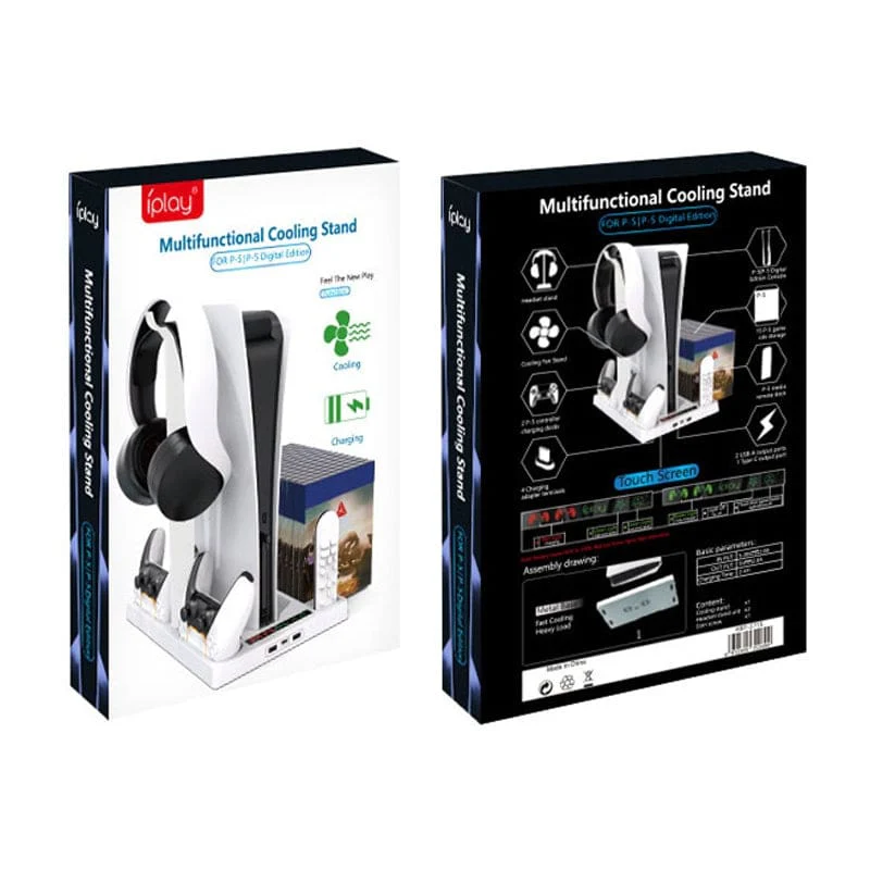 iPlay PS5 Vertical Cooling Stand | Dual Controller Charger Dock & USB Expansion Hub - Image 5