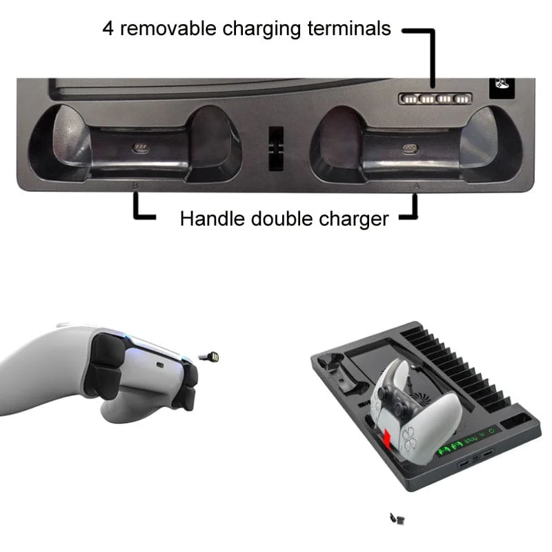 iPlay PS5 Vertical Cooling Stand | Dual Controller Charger Dock & USB Expansion Hub - Image 8