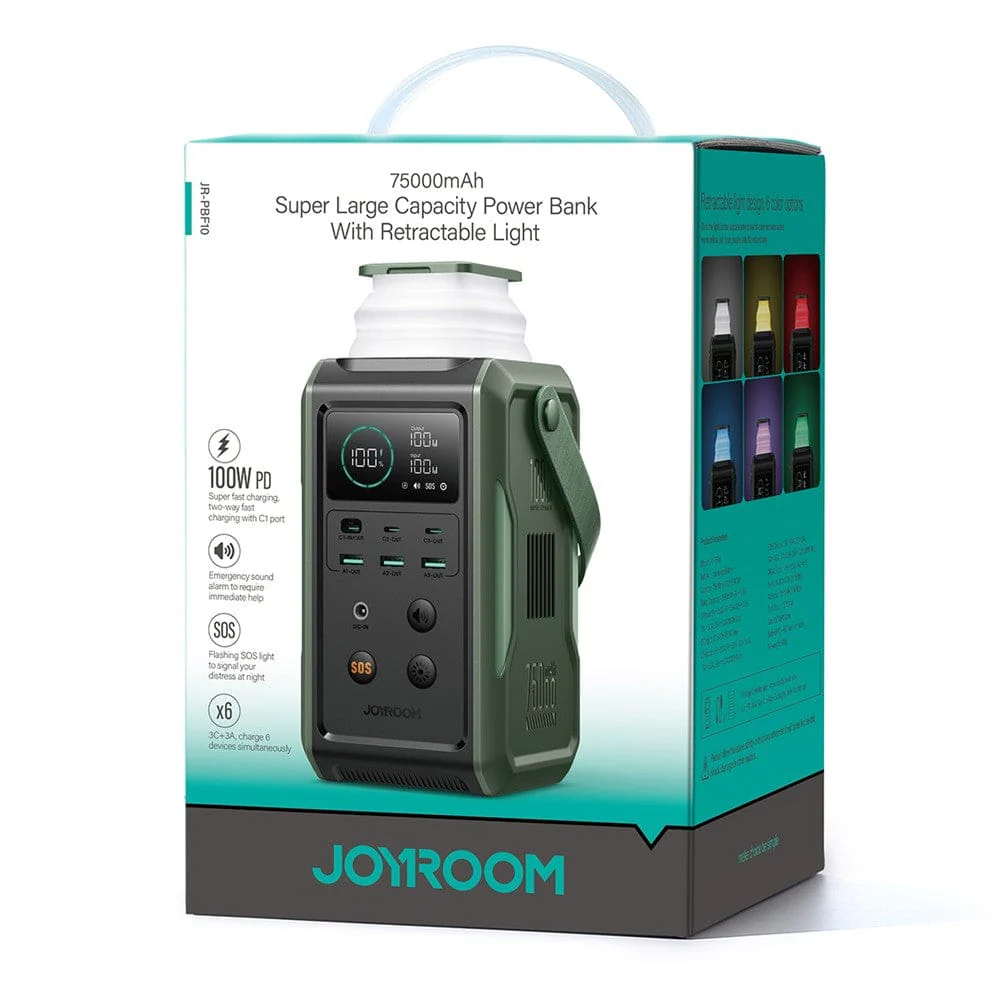 Joyroom 100W Super Fast Charging Power Bank | 75000mAh Portable Laptop Charger with Retractable Emergency Light - Image 13