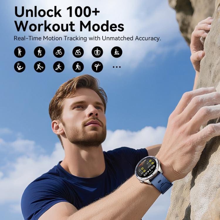 Joyroom JR-FC3 Smart Watch, 1.43" AMOLED Display, Blue Leather Strap - Image 8