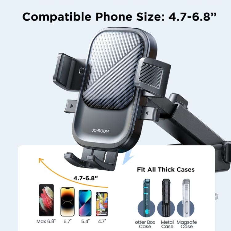 Joyroom OK6 Rotatable Phone Mount | Supports Large Phones Up to 85mm With | Extendable, Dash Mount - Image 4
