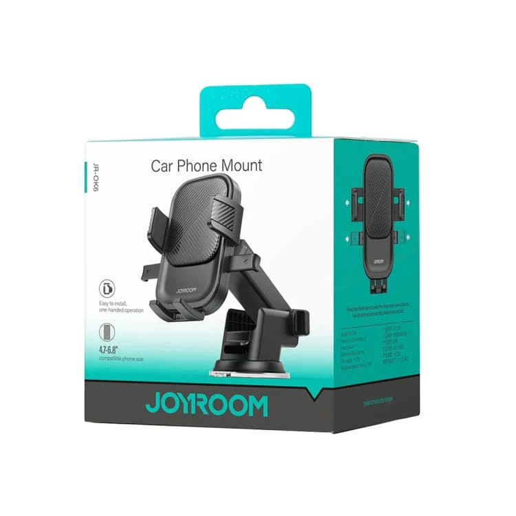 Joyroom OK6 Rotatable Phone Mount | Supports Large Phones Up to 85mm With | Extendable, Dash Mount - Image 7