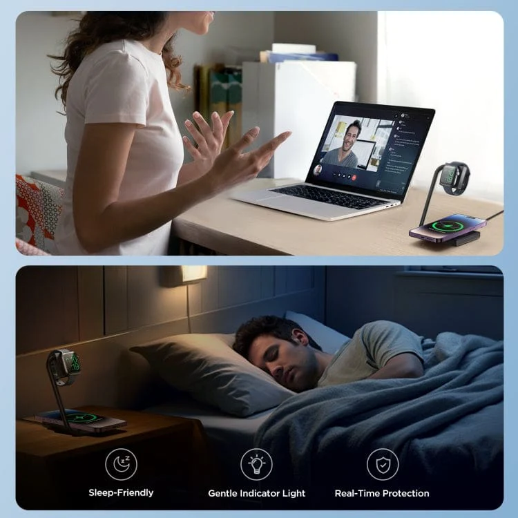 JOYROOM WNQ05 15W 2-in-1 Wireless QI Fast Charging Stand, Adjustable Angle, LED Light - Image 10