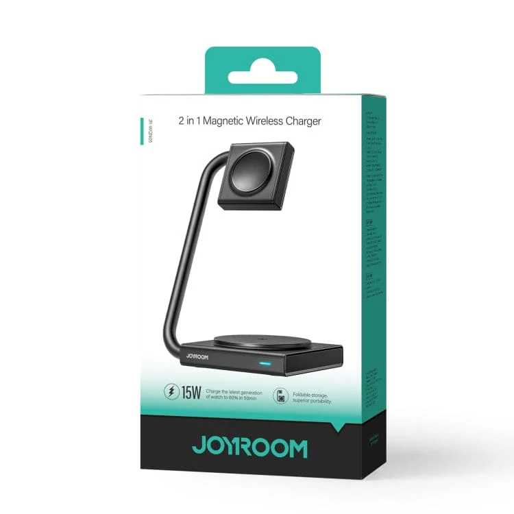 JOYROOM WNQ05 15W 2-in-1 Wireless QI Fast Charging Stand, Adjustable Angle, LED Light - Image 4